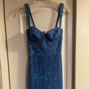 OH POLLY sparkle Mini Dress UK Size 8/US Size 4 Blue